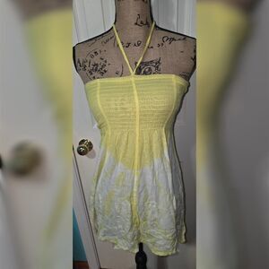 Y2K Shoreline Yellow Ombre Halter Tube Top